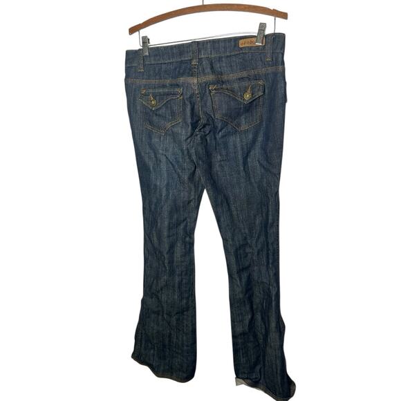 Women's Mudd Dark Blue Low Rise Flare Jeans Y2K - Size 9 - Picture 2 of 3